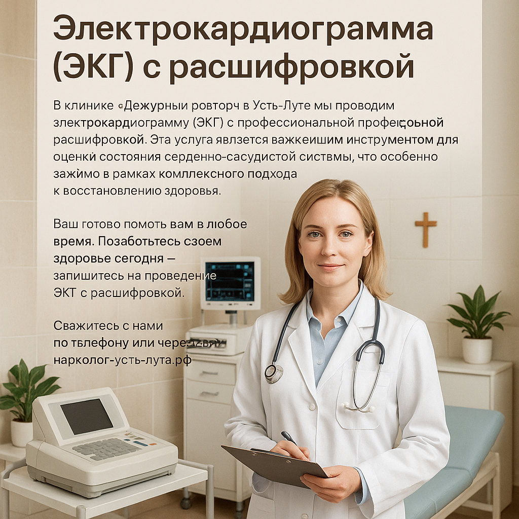 Электрокардиограмма (ЭКГ) с расшифровкой